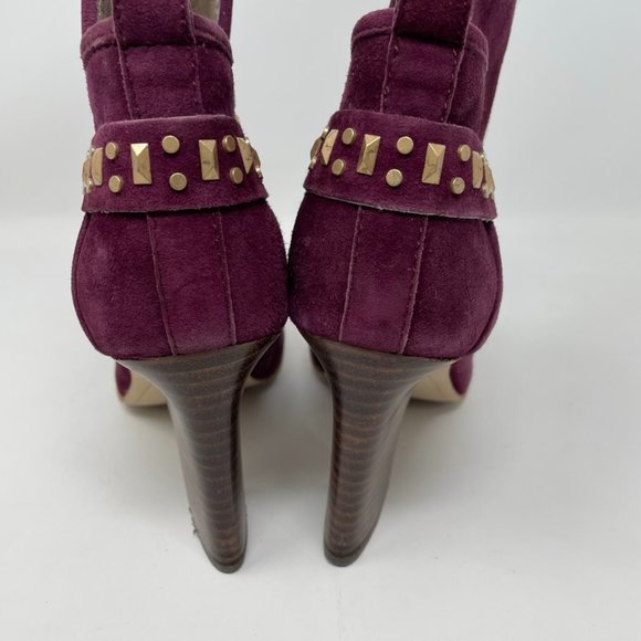 Latigo Womens Maroon Suede Leather Side Zip Heel Bootie "Ganet" Size 8.5 - Picture 6 of 11